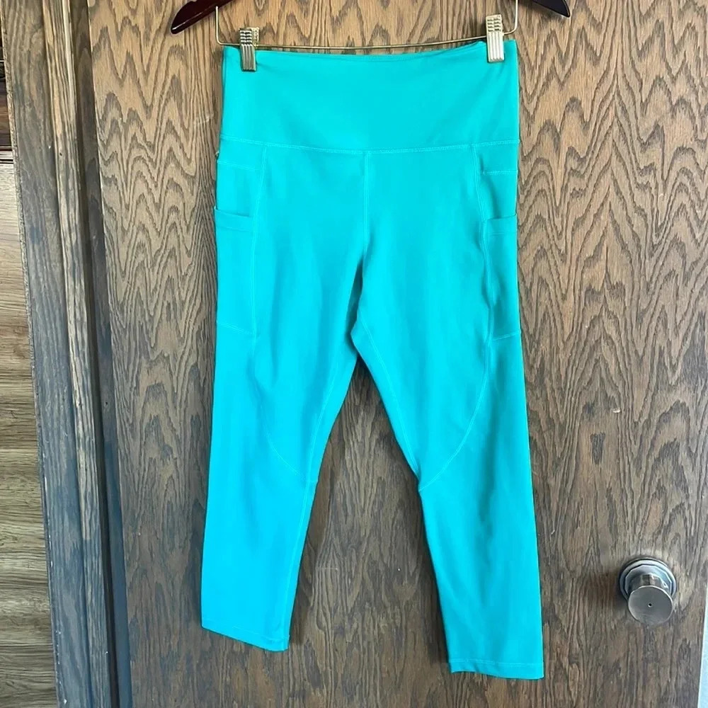 Side Pocket Hi Rise Zyia Leggings Sz 6-8 Yoga Workout Tea‎